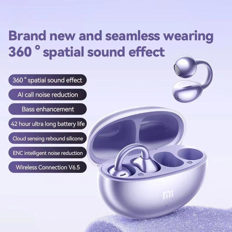 Wireless Earphone Open Ear M91 Ear Clip ENC Headset Bluetooth 5.4 HD Call Touch Control Headphone for Android iOS